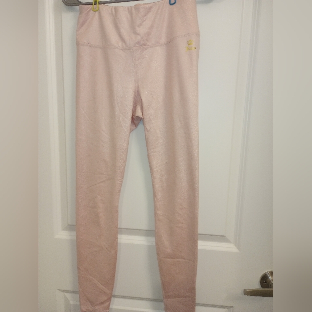 Juicy couture small pink metallic/pearl workout leggings